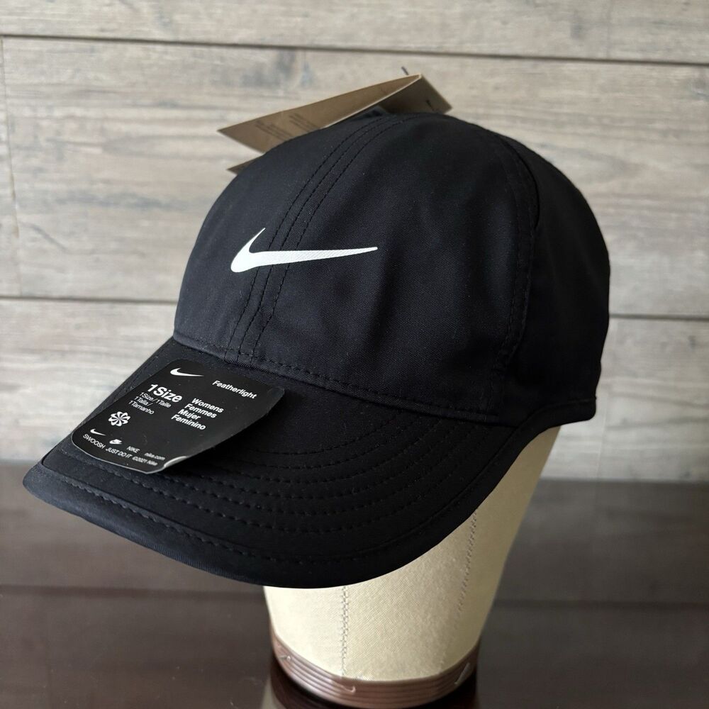 Nike Women’s Dri FIT Club Unstructured Featherlight Cap Hat Black One Size NWT